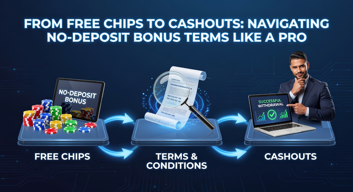 Grafik mit detaillierten No-Deposit-Bonus-Bedingungen, darstellend Wagering-Rechner, Limits und erfolgreiche Cashout-Strategien in einem Online-Casino-Interface