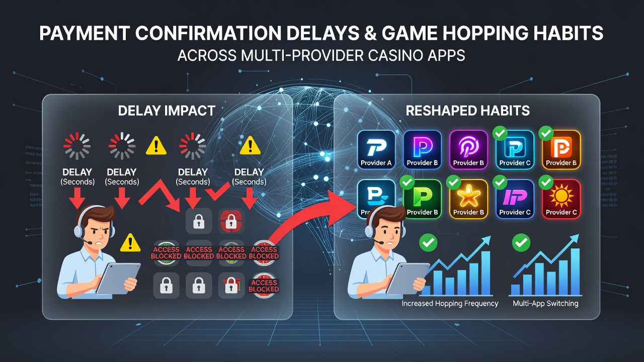 Darstellung von Spielerbewegungen zwischen Slots und Tischspielen nach Zahlungsverzögerungen
