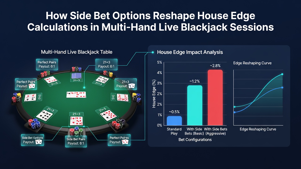 Vergleich der House Edge Werte mit und ohne Side Bets in Multi-Hand Blackjack