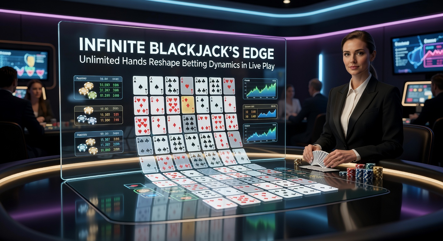 Live-Stream eines Infinite-Blackjack-Tisches mit mehreren Spielern und dynamischen Wetten