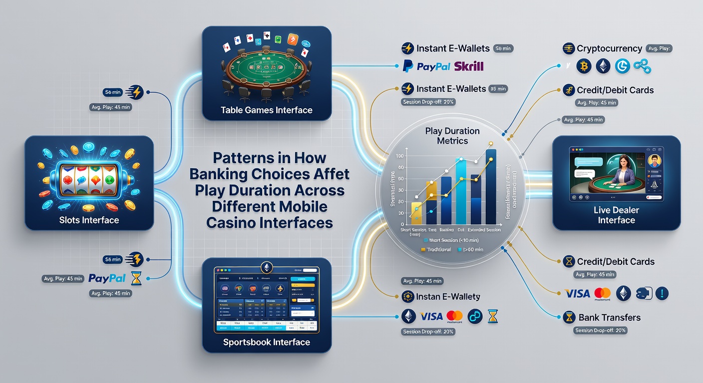 Diagramme zu Nutzerinteraktionen mit verschiedenen Banking-Methoden in mobilen Casinos