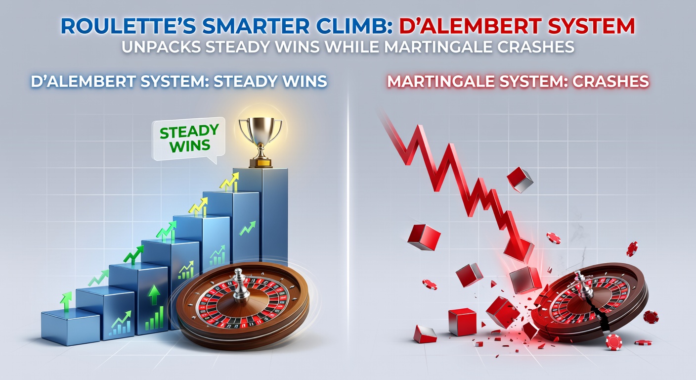 Grafikvergleich der Bankroll-Kurven von Martingale und D'Alembert über 500 Spins, die den stabilen Anstieg von D'Alembert zeigt